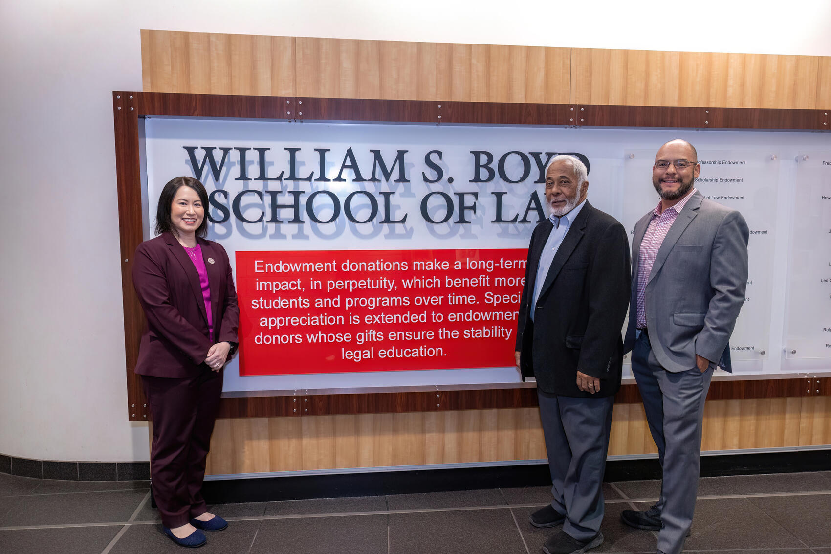 Photo of Dean Grinvald, Justice Michael L Douglas and William T. Sykes