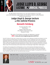 Judge Lloyd D. George Lecture Fall 2014 Flyer